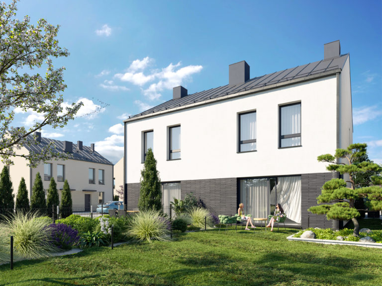 domy piętrowe w zabudowie bliźniaczej